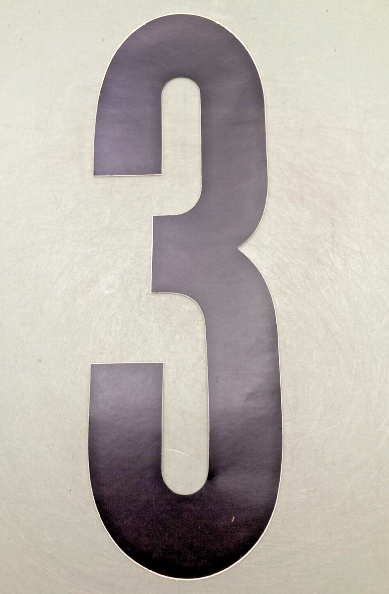 QTY 2 NEW BLACK VINYL 10" NUMBER 3 DECAL