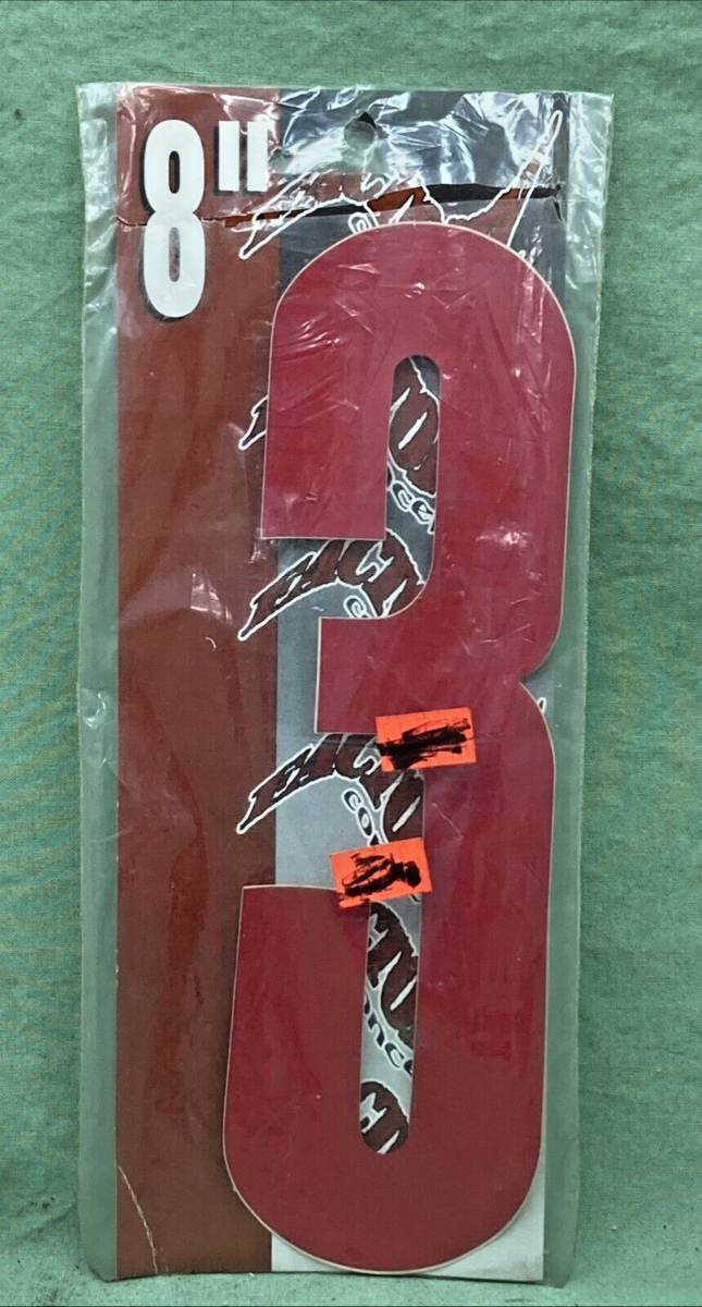 QTY 2 NEW FACTORY CONCEPTS FC12-10-1 RED VINYL 8" NUMBER 3 DECAL