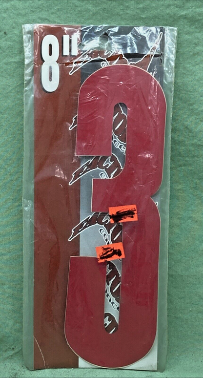 QTY 2 NEW FACTORY CONCEPTS FC12-10-1 RED VINYL 8" NUMBER 3 DECAL