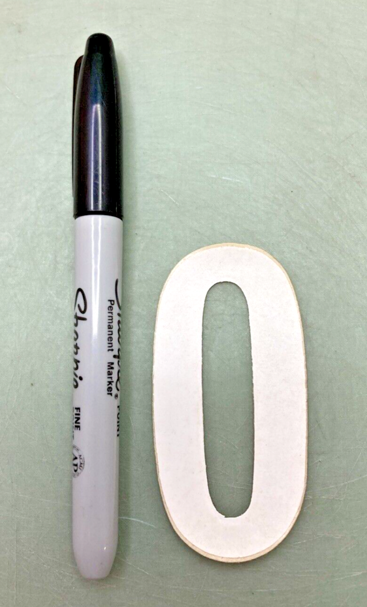 QTY 3 NEW WHITE VINYL 3" NUMBER 0 DECAL