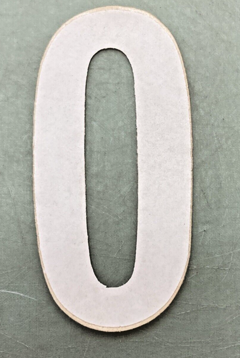 QTY 3 NEW WHITE VINYL 3" NUMBER 0 DECAL
