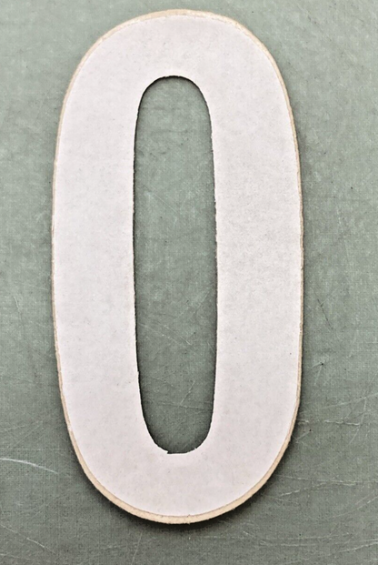 QTY 3 NEW WHITE VINYL 3" NUMBER 0 DECAL