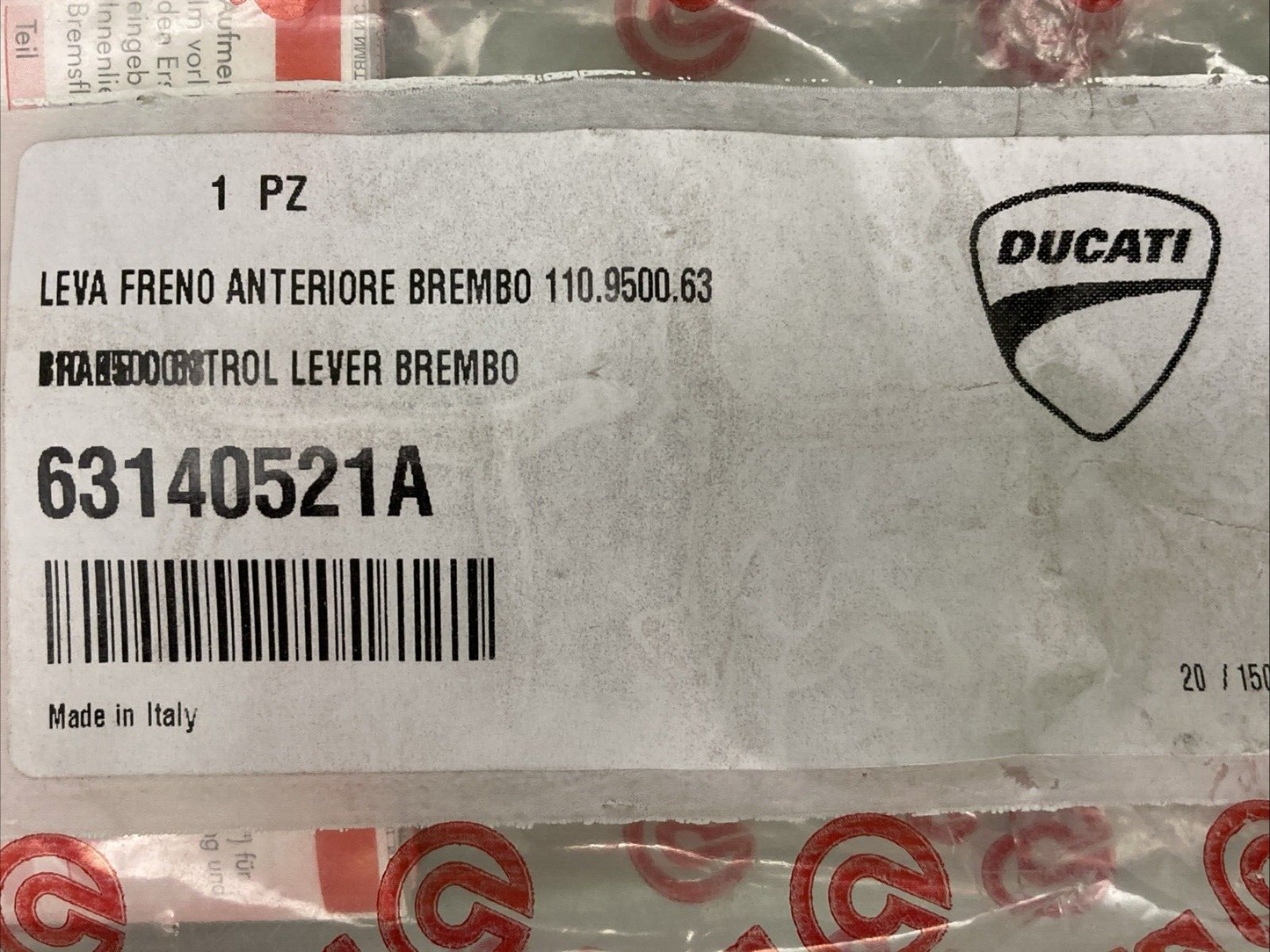 NEW GENUINE DUCATI  63140521A FRONT BRAKE LEVER WITH ADJUSTER