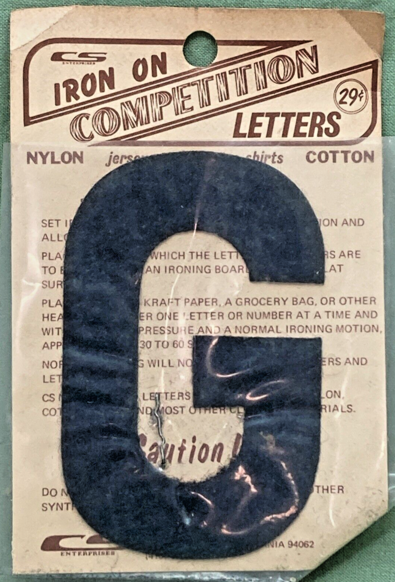 QTY 7 NEW 3" BLACK IRON ON COMPETITION LETTER G