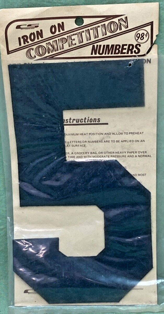 NEW 8" BLACK IRON ON COMPETITION NUMBER SET 0-8