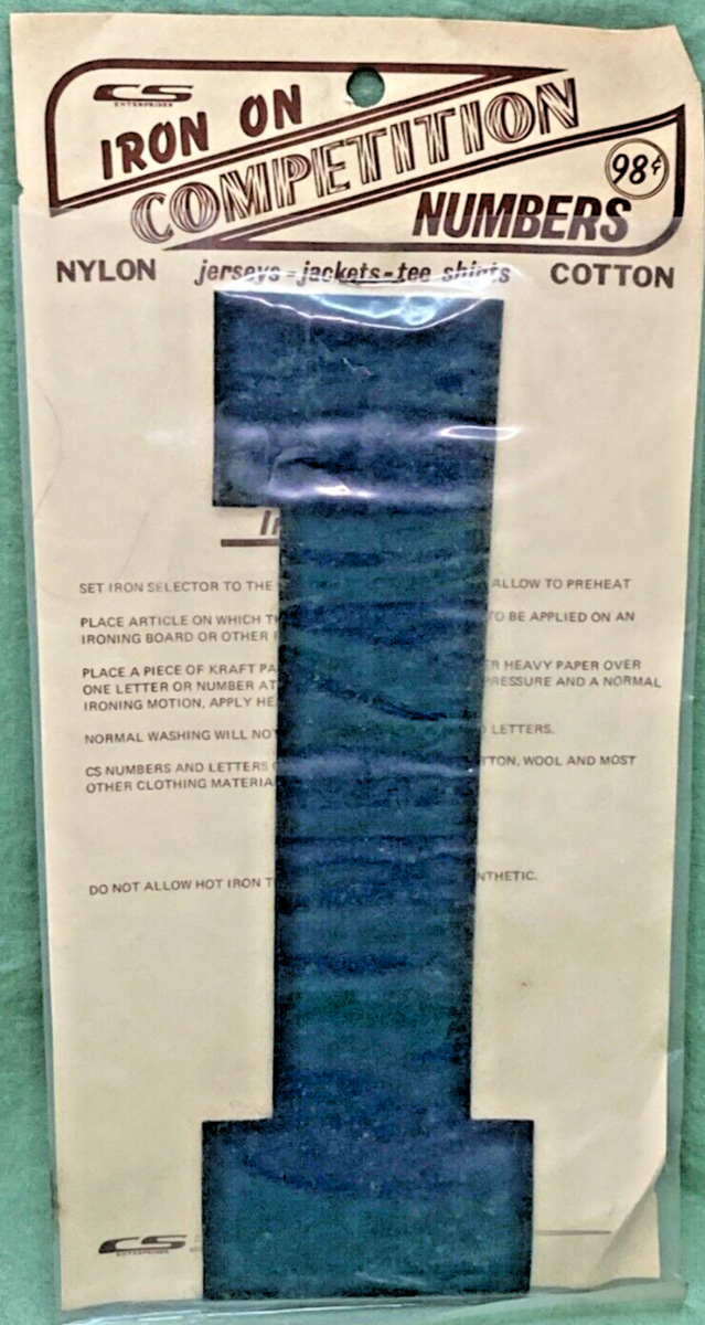 NEW 8" BLACK IRON ON COMPETITION NUMBER SET 0-8