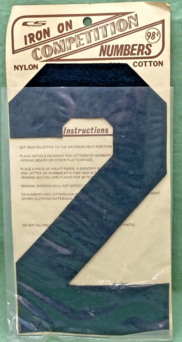 NEW 8" BLACK IRON ON COMPETITION NUMBER SET 0-8