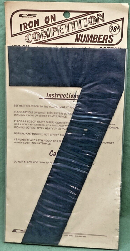 NEW 8" BLACK IRON ON COMPETITION NUMBER SET 2, 3, 7, 8