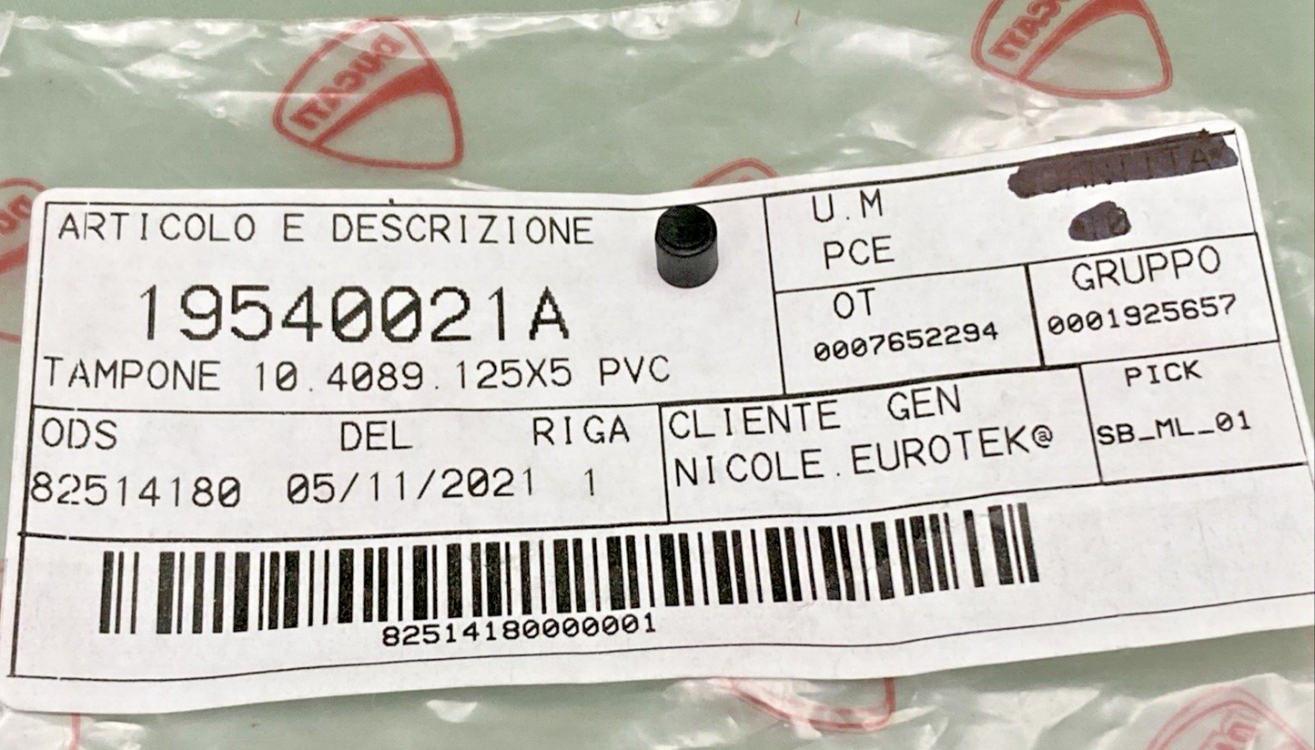 QTY 2 NEW GENUINE DUCATI 19540021A RUBBER PAD