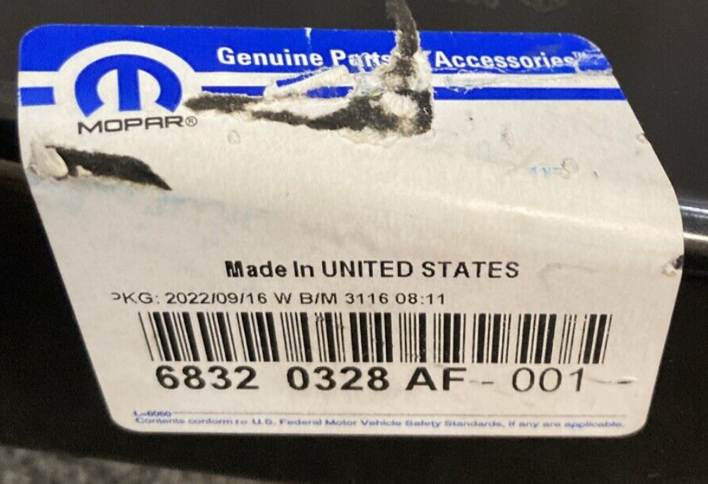 NEW GENUINE MOPAR 68320328AF Lower Load Beam, Right