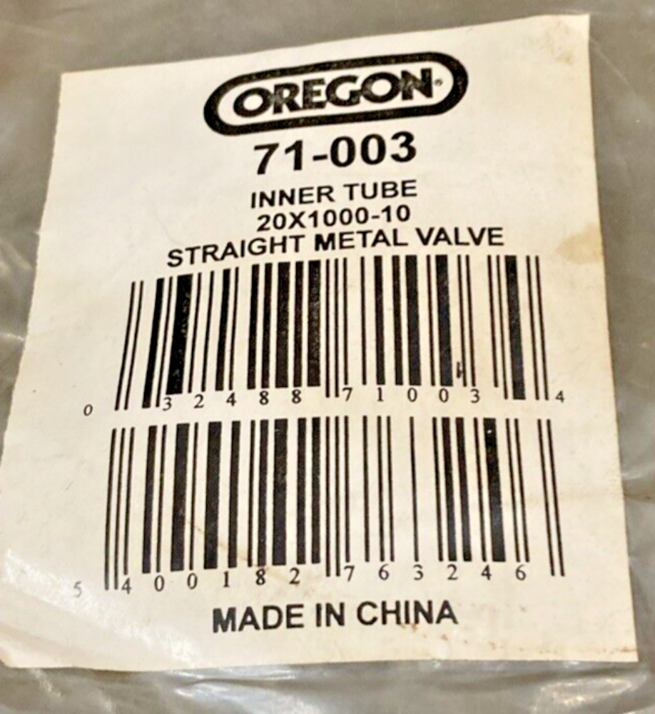NEW GENUINE OREGON 71-003 INNER TUBE 20X1000-10 STRIGHT METAL VALVE