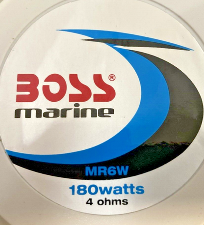NEW GENUINE BOSS MARINE MR6W AUDIO BOAT DUAL CONE SPEAKERS 6.5” 180 WATTS 4OHMS