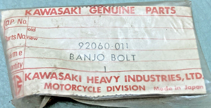 NEW GENUINE KAWASAKI 92060-011 BANJO BOLT