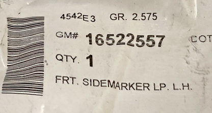 NEW GENUINE GM 16522557 LEFT FRONT SIDE MARKER LAMP, 1997 2005 MALIBU CUTLASS