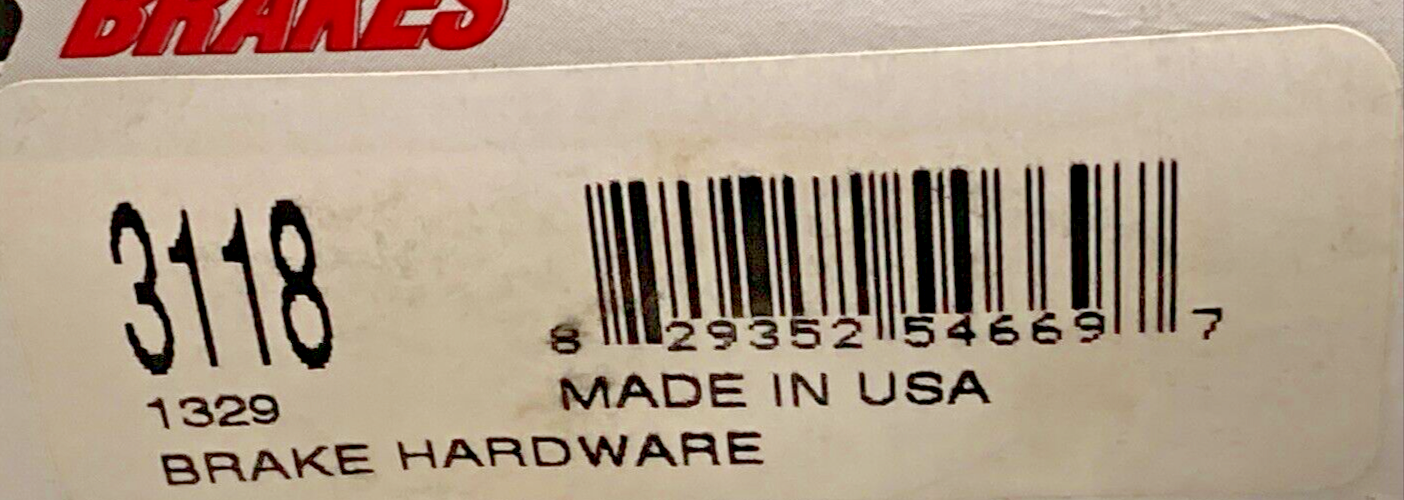 NEW GENUINE NAPA BRAKES 3118 ULTRA PREMIUM BRAKE SHOE HARDWARE KIT