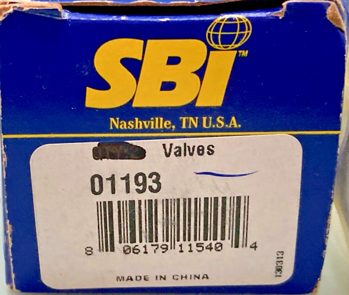 NEW GENUINE SBI 01193 INTAKE VALVES, CHEVY CYLINDER ENGINE 1.720"