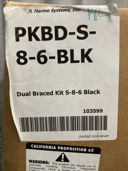 NEW GENUINE JL MARINE SYSTEMS PKBD-S-8-6-BLK Power Pole Dual Braced Kit BLACK