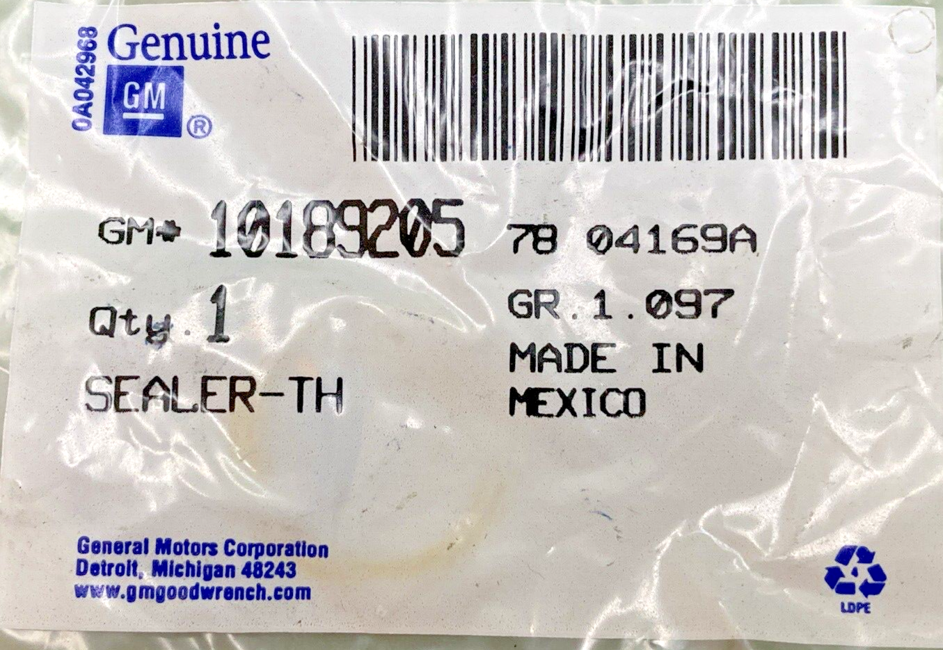 QTY 2 NEW GENUINE GM 10189205 ENGINE COOLANT THERMOSTAT BYPASS PIPE O-RING