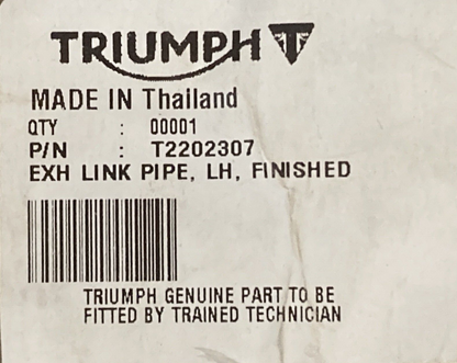 NEW GENUINE TRIUMPH  T2202307 Exhaust Link Pipe, Lh