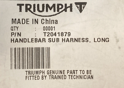 NEW GENUINE TRIUMPH T2041879 Handlebar Sub Harness, Long