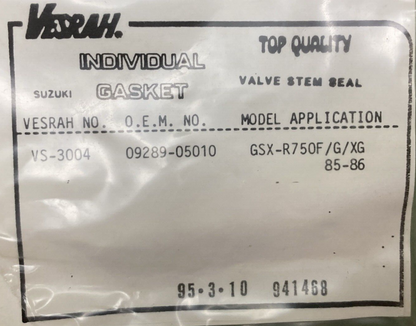 QTY 4 NEW GENUINE VESRAH VS-3004 VALVE SEAL REPLACES SUZUKI 09289-05010