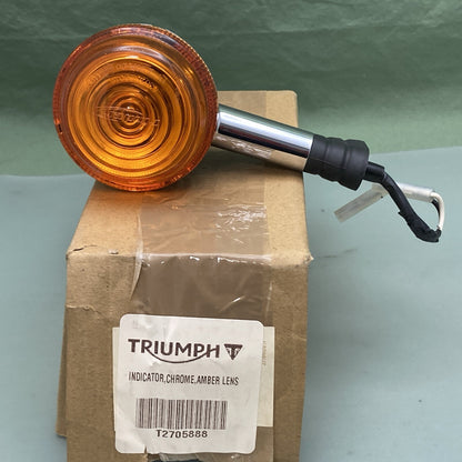 NEW GENUINE TRIUMPH T2705888 Indicator, Chrome, Amber Lens