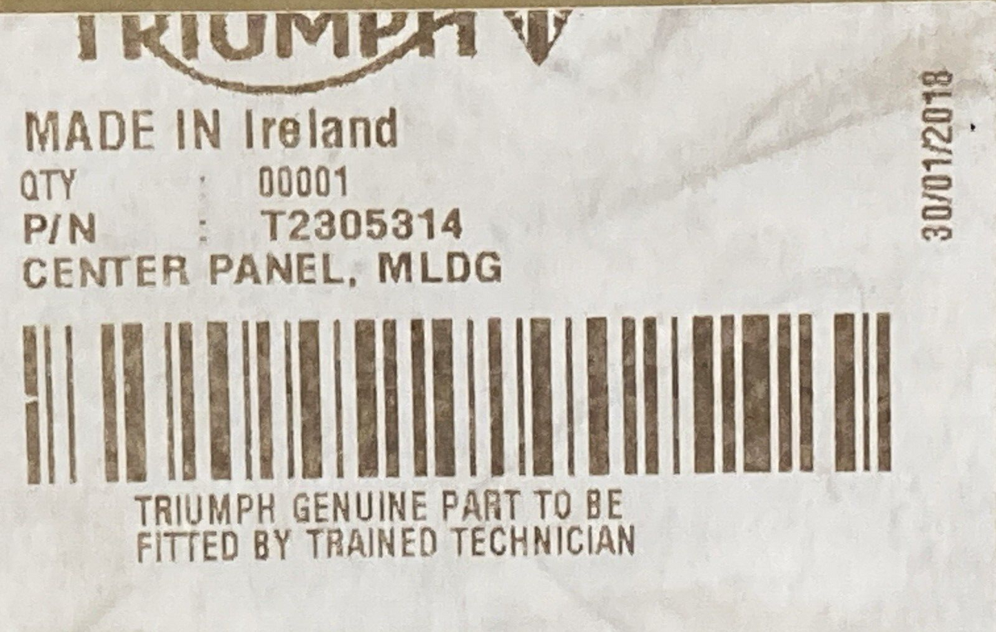 NEW GENUINE TRIUMPH T2305314 Center Panel, Mldg
