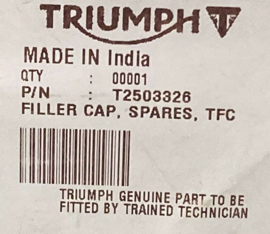 NEW GENUINE TRIUMPH T2503326 Filler Cap, Spares