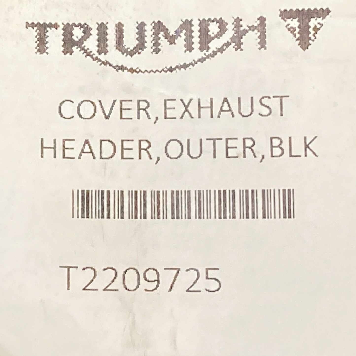 NEW GENUINE TRIUMPH T2209725 Cover, Exhaust Header Outer, Black