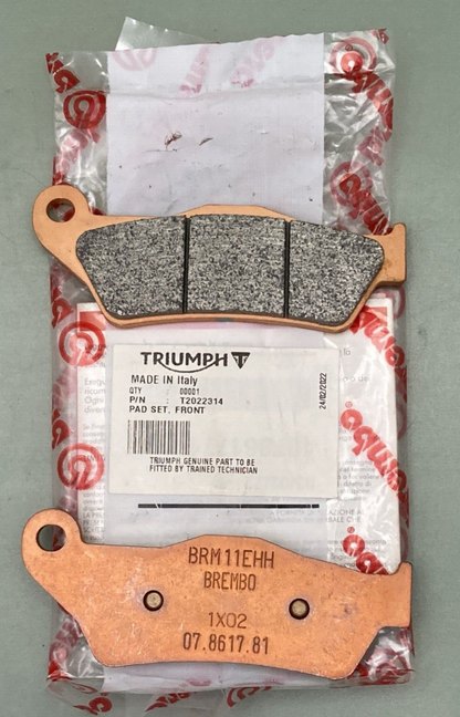 NEW GENUINE TRIUMPH T2022314 Brake Pad Set FRONT