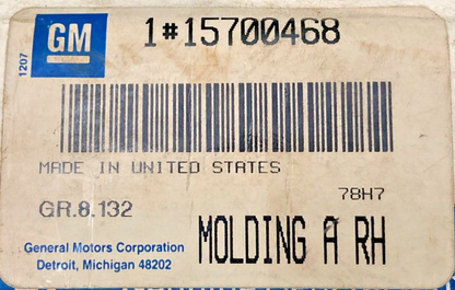 NEW GENUINE GM 15700468 MOLDING ASSEMBLY, FRONT FENDER LOWER REAR RH