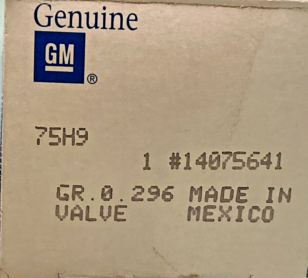 NEW GENUINE GM 14075641 VALVE, ENGINE INTAKE,  K1500 SUBURBAN (1984 - 1999)