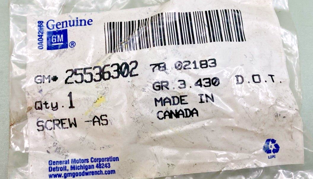 NEW GENUINE GM 25536302 MULTI-PURPOSE NUT
