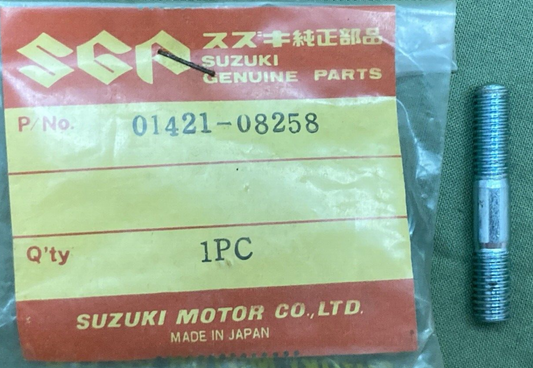 NEW GENUINE SUZUKI 01421-08258 Stud Bolt CYLINDER HEAD AIR CLEANER FRONT FORK