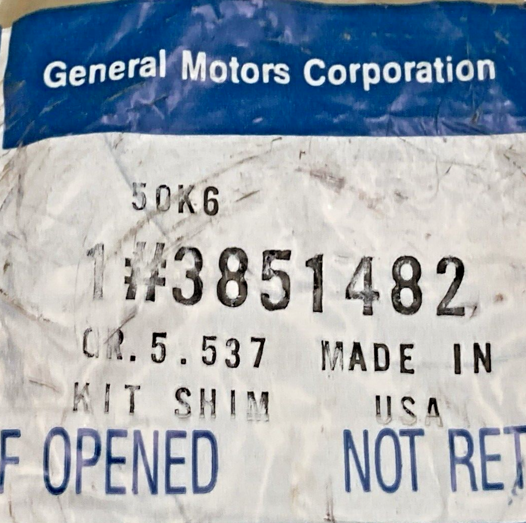 NEW GENUINE GM 3851482 DIFFERENTIAL SIDE BEARING SHIM UNIT, 1963 – 1981