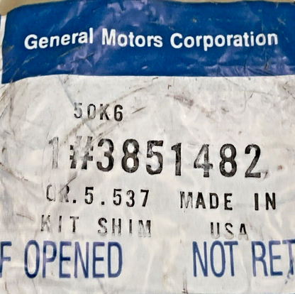 NEW GENUINE GM 3851482 DIFFERENTIAL SIDE BEARING SHIM UNIT, 1963 – 1981