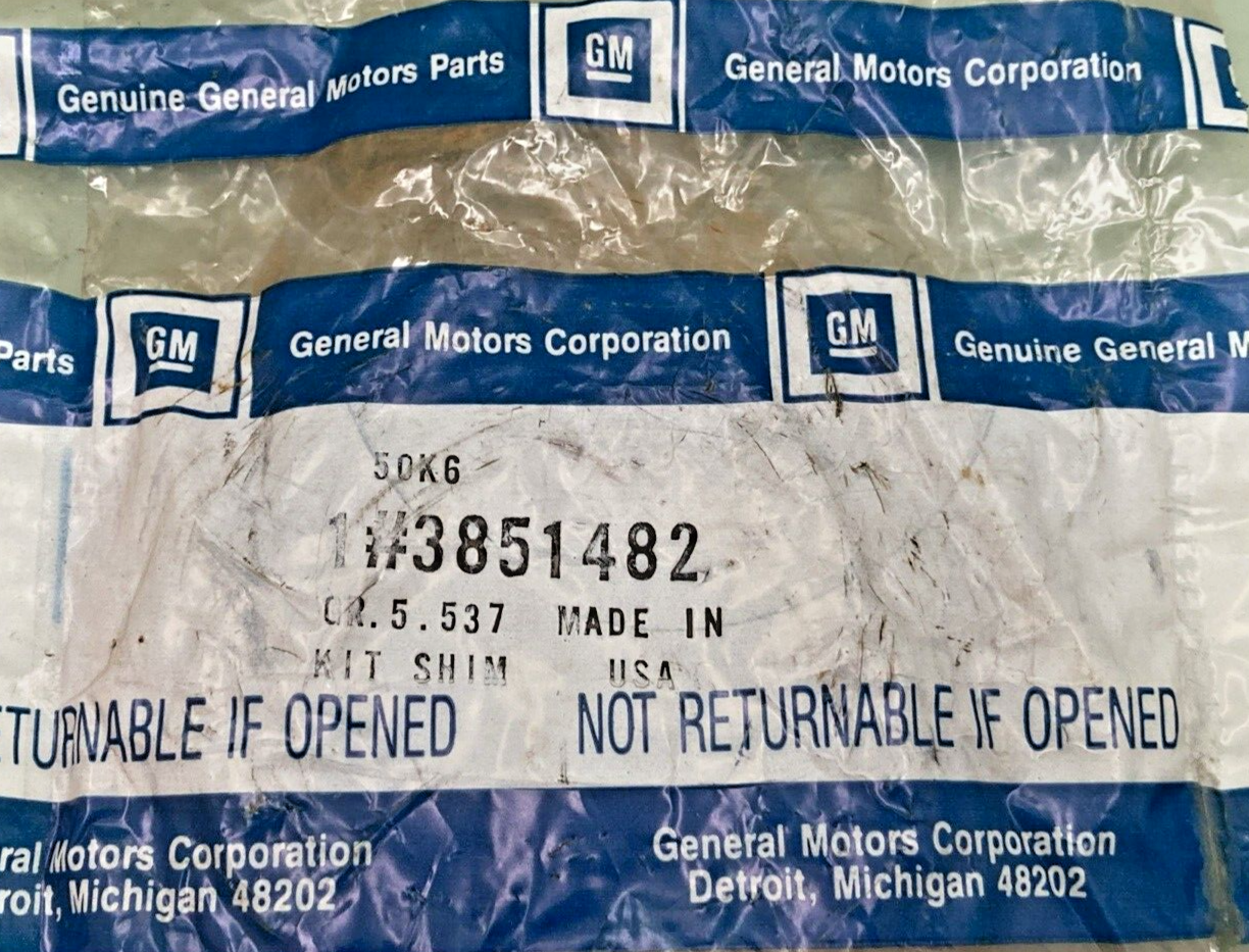 NEW GENUINE GM 3851482 DIFFERENTIAL SIDE BEARING SHIM UNIT, 1963 – 1981