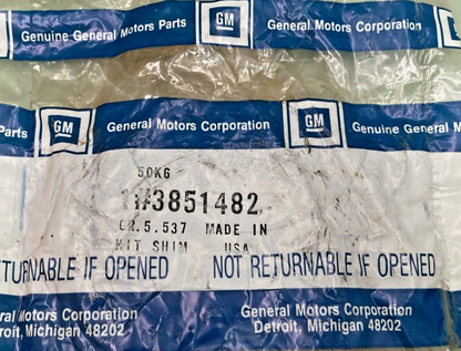 NEW GENUINE GM 3851482 DIFFERENTIAL SIDE BEARING SHIM UNIT, 1963 – 1981