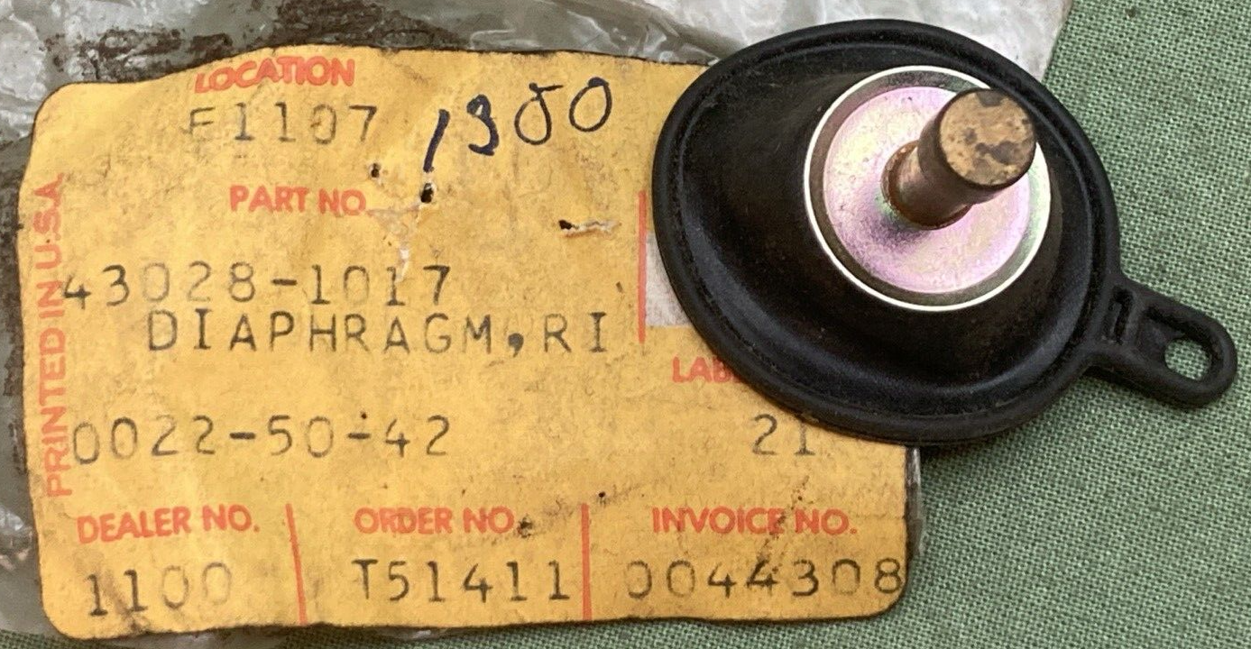 NEW REPLACES KAWASAKI 43028-1017 DIAPHRAGM