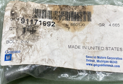 NEW GENUINE GM 91171992 Bolt Pin Front Brake Caliper