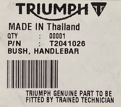 NEW GENUINE TRIUMPH T2041026 Bush, Handlebar