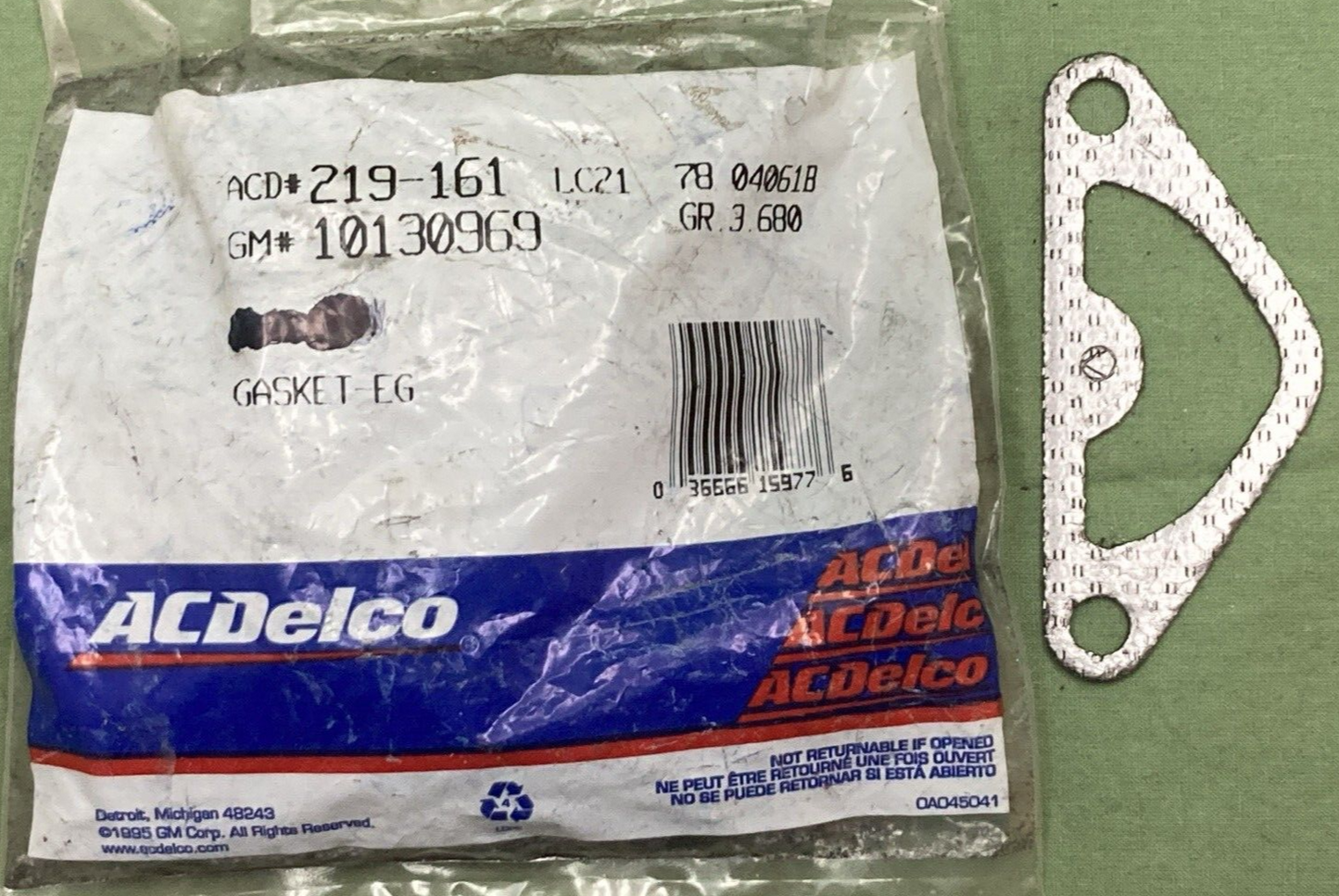 NEW GENUINE ACDELCO 219-161 Gasket EGR Valve Adapter REPLACES GM 10130969