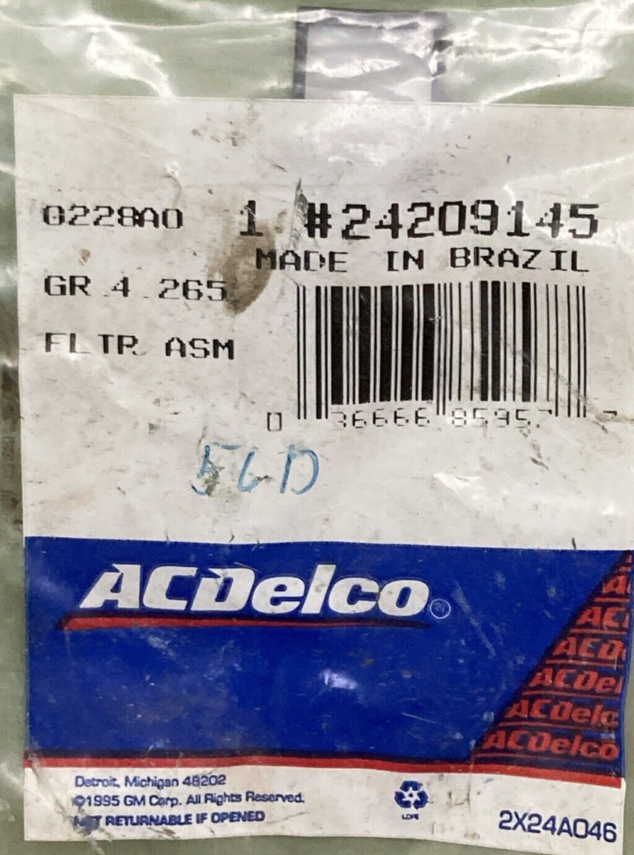 NEW GENUINE ACDELCO 24209145 Filter Pressure Control Solenoid Valve Fluid