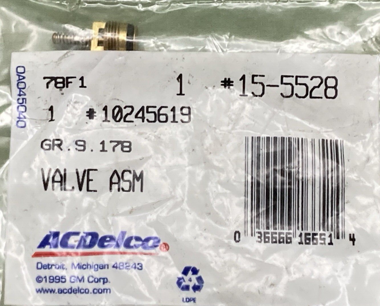 NEW GENUINE ACDELCO 15-5528 Core A/C Refrigerant Service Valve