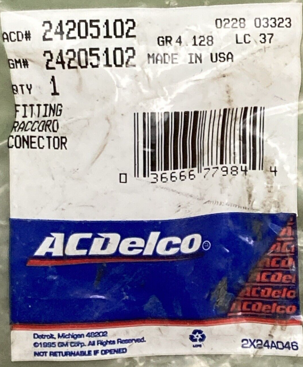 NEW GENUINE ACDELCO 24205102 Fitting Trans Fluid Cooler Pipe