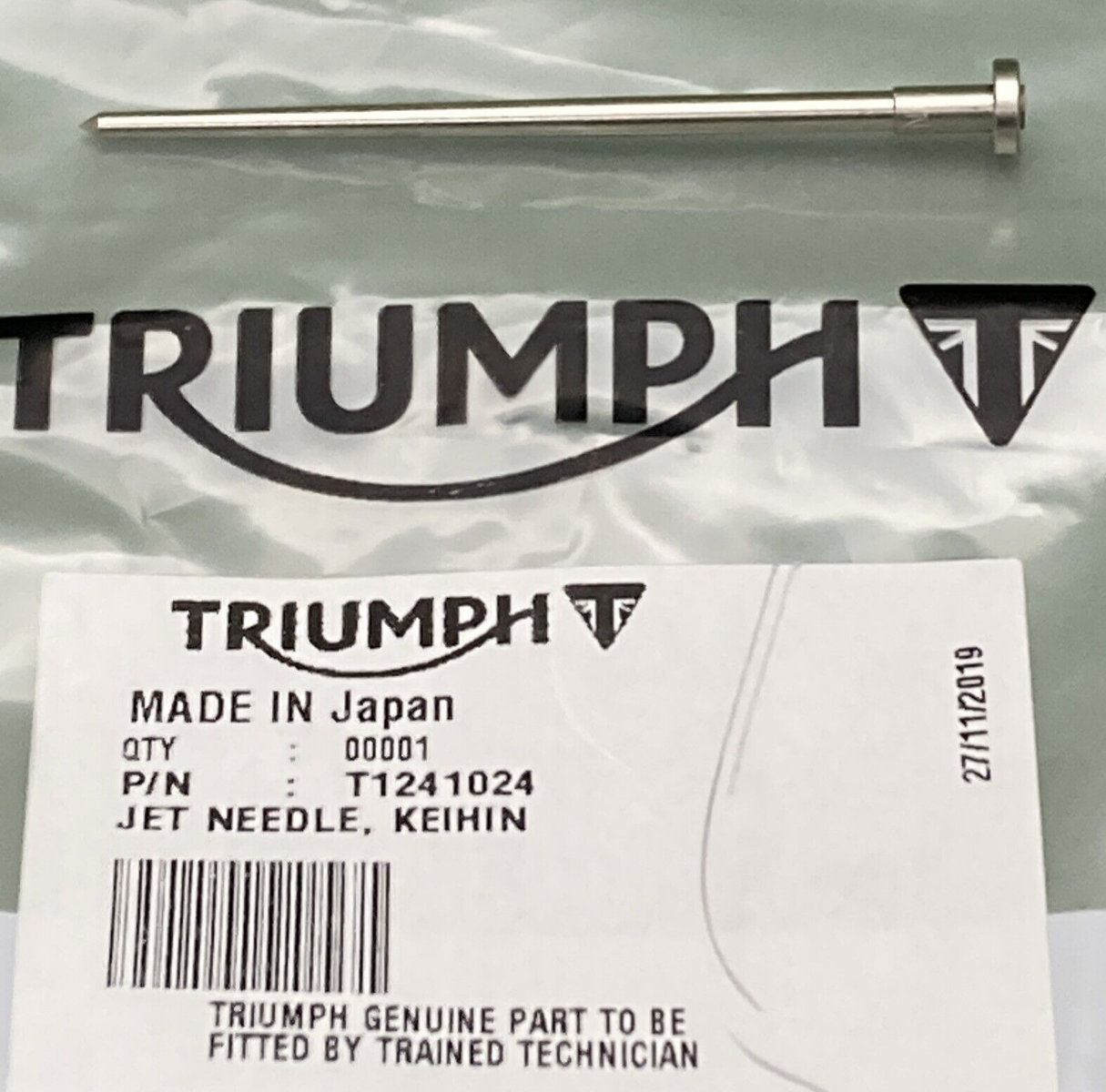 NEW GENUINE TRIUMPH T1241024 Jet Needle, Keihin