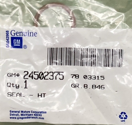 NEW GENUINE GM 24502375 Seal Heater Inlet Adapter