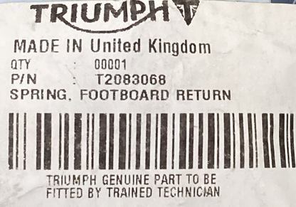 NEW GENUINE TRIUMPH T2083068 Spring, F.board Rtn
