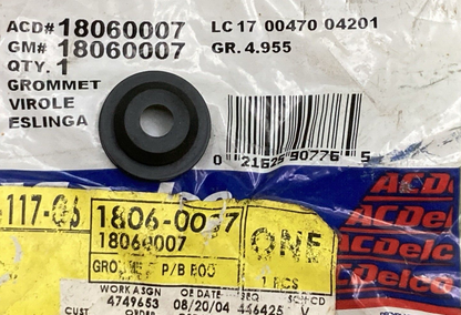NEW GENUINE ACDELCO 18060007 Grommet Power Brake Booster Vacuum Check Valve