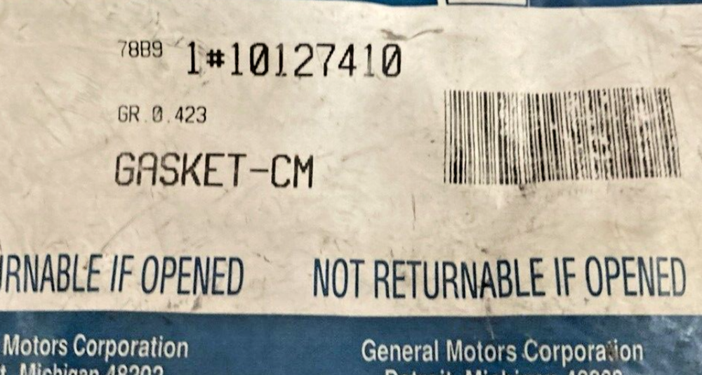 NEW GENUINE GM 10127410 GASKET, CAMSHAFT COVER, 1991-1997 GM